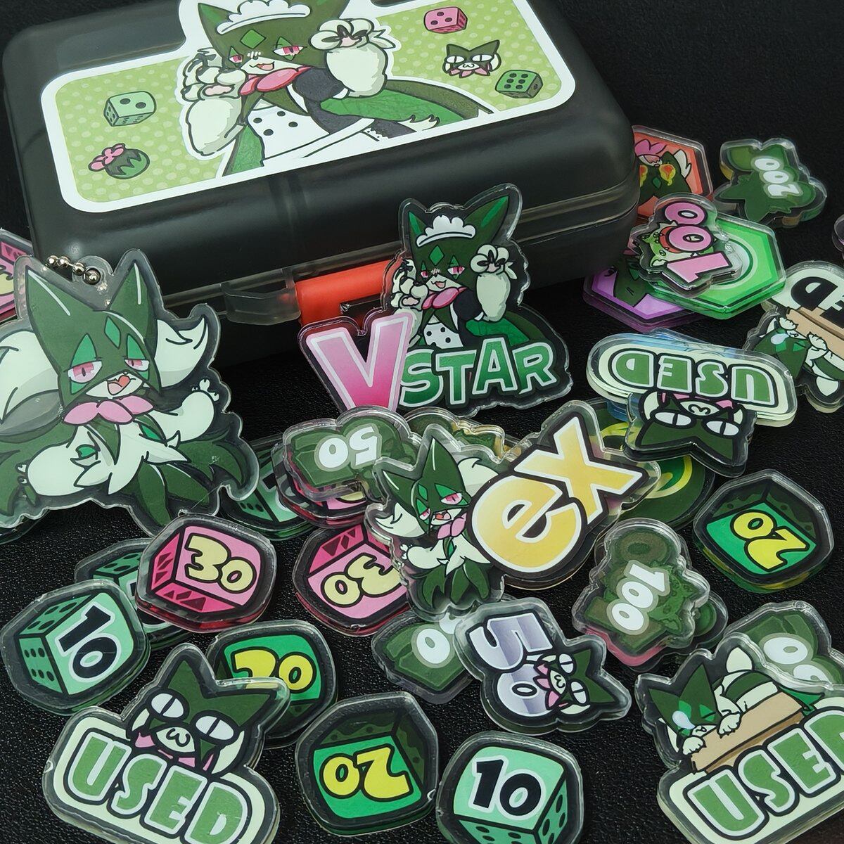 Model Kit Markers - Custom Meowscarada Pokemon Token Set Acrylic