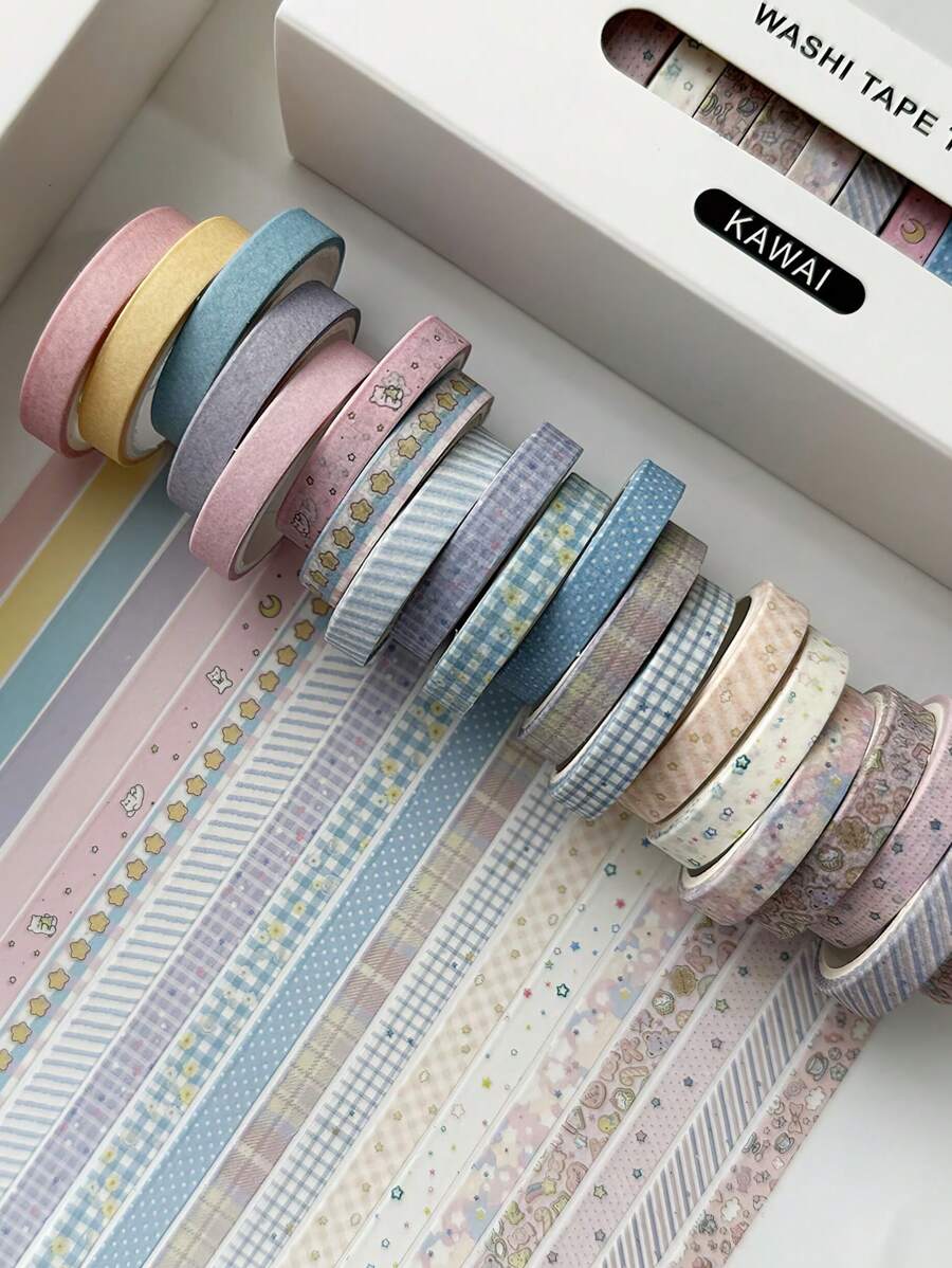 Masking Tape Thin - 20pcs/Pack Cute Washi Tape, Thin, 7mm*3