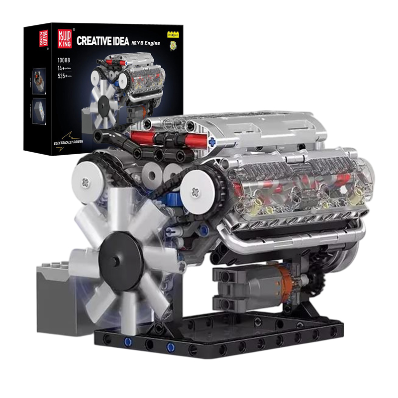 Model Kit V8 Engine - MOULD KING 10088 V8 Engine Building
