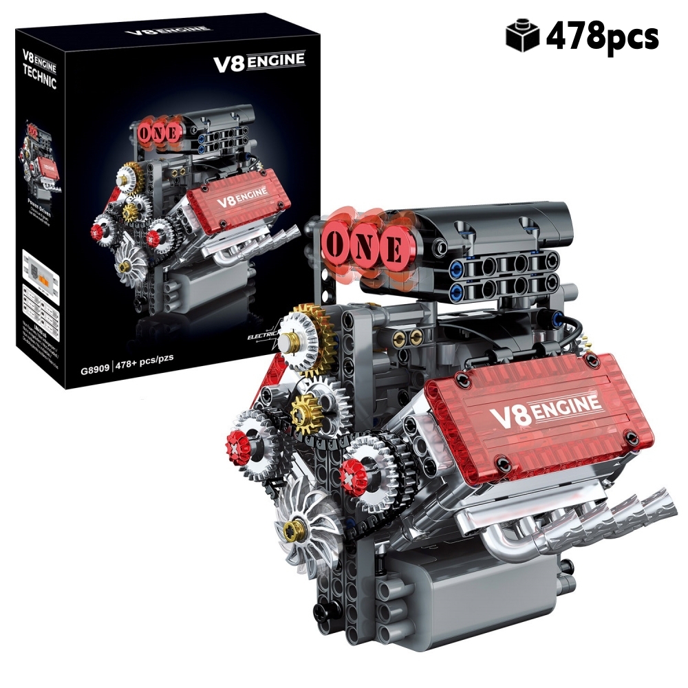 Model Kit V8 Engine - 478PCS Creative V8 Engine Model Building