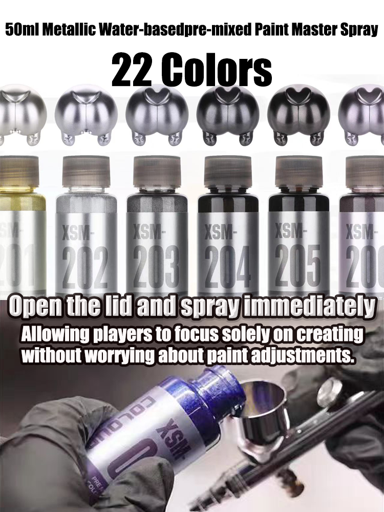 Model Kit Paint Set - XSM 50ml Metallic Water-basedpre-mixed Paint Master