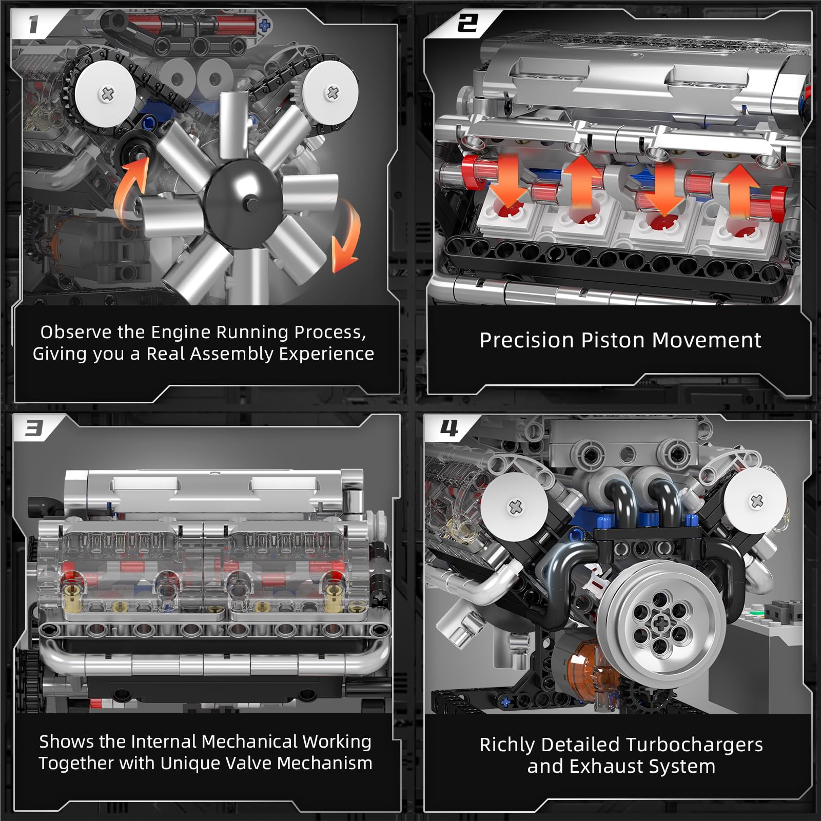 Mould King 10088 V8 Engine Bui - Model Kit V8 Engine のレビューと価格