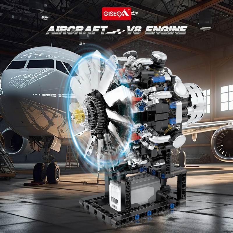 G8910 Aviation V8 Engine 558pc - Model Kit V8 Engine のレビューと価格