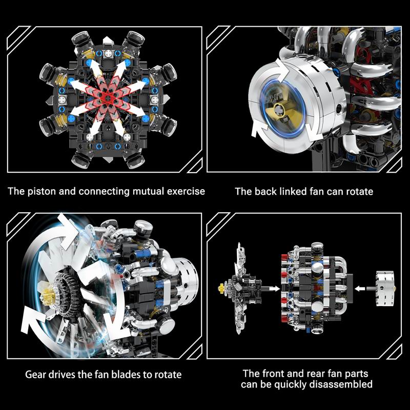 G8910 Aviation V8 Engine 558pc - Model Kit V8 Engine のレビューと価格