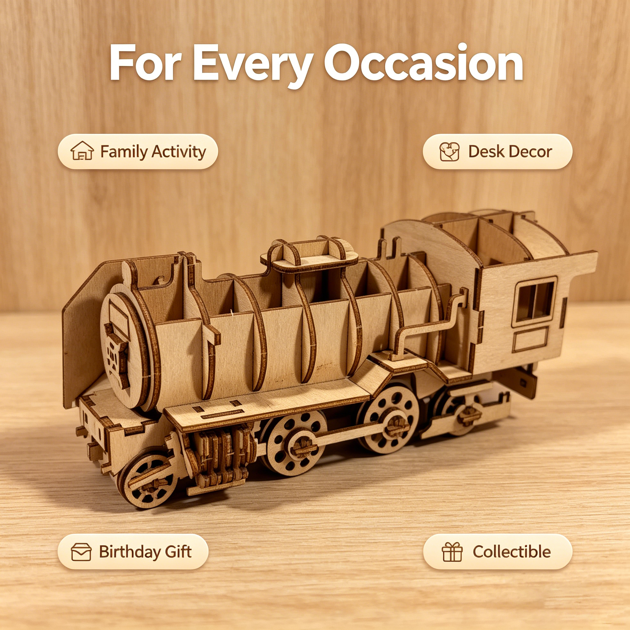 3D Wooden Locomotive Puzzle Mo - Model Kit Locomotive のレビューと価格