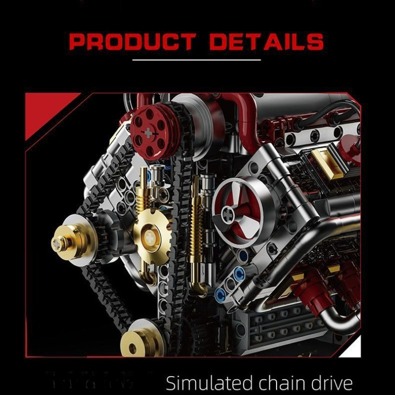 1167pcs Mechanical V8 Engine M - Model Kit V8 Engine のレビューと価格