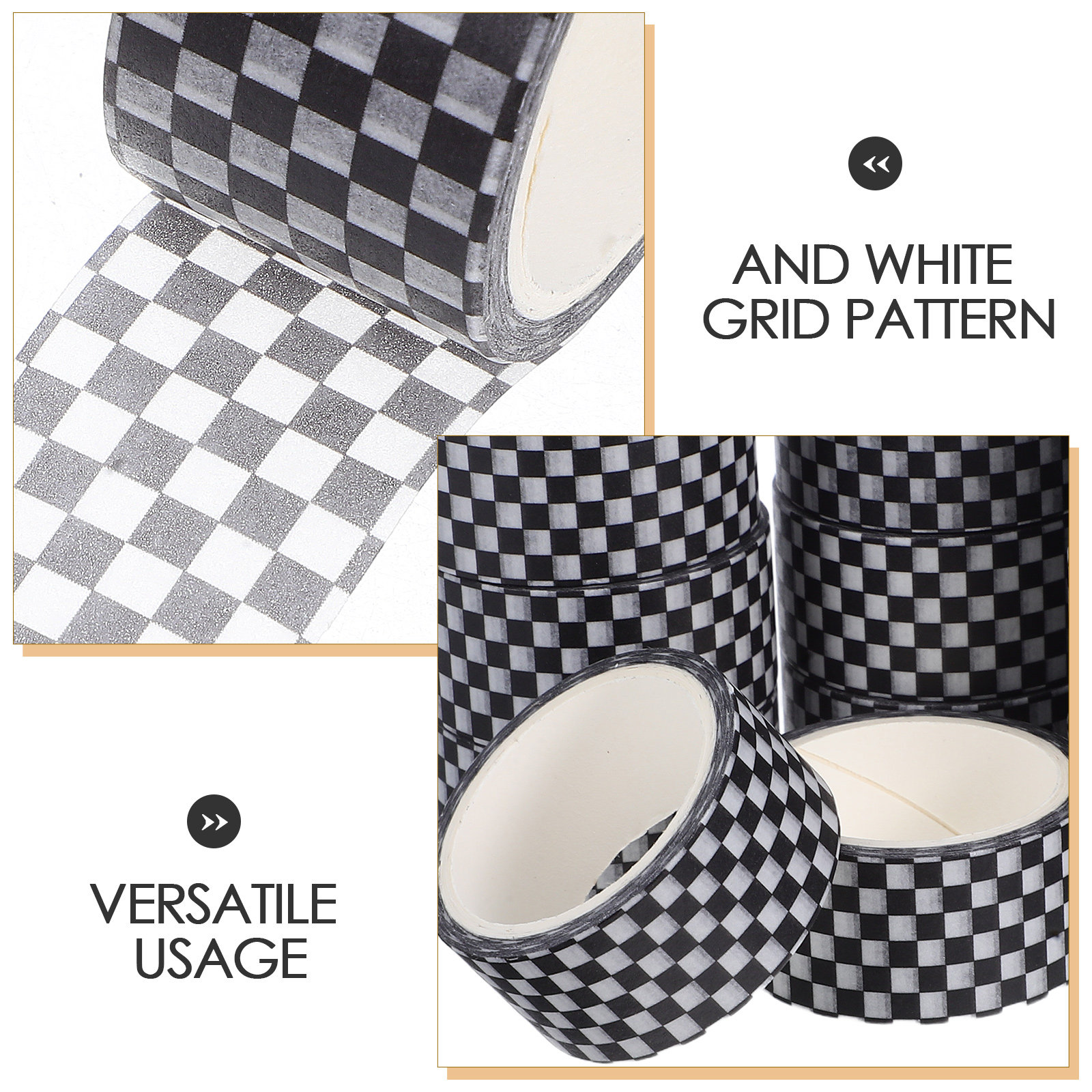 12 Rolls Checkered Washi Tape  - Masking Tape Thin のレビューと価格