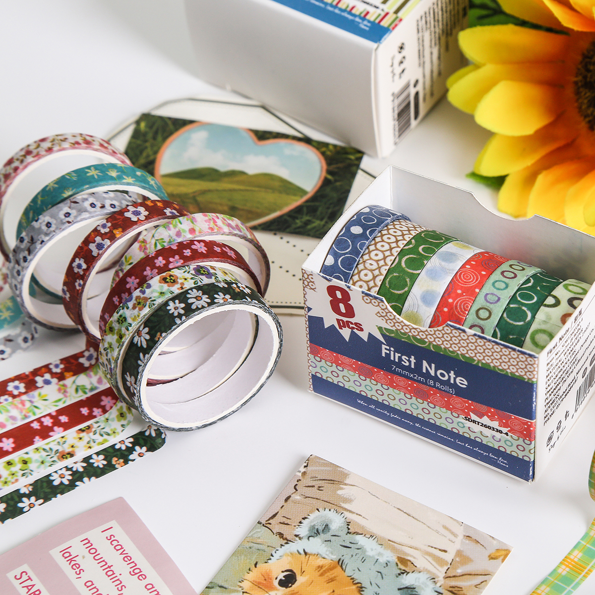 8 Rolls Colorful Washi Tape Se - Masking Tape Thin のレビューと価格