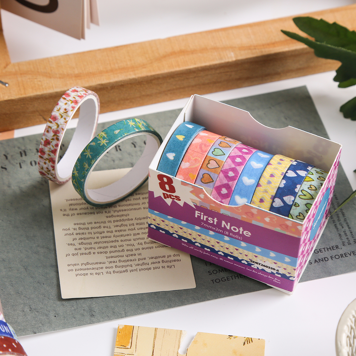 8 Rolls Colorful Washi Tape Se - Masking Tape Thin のレビューと価格