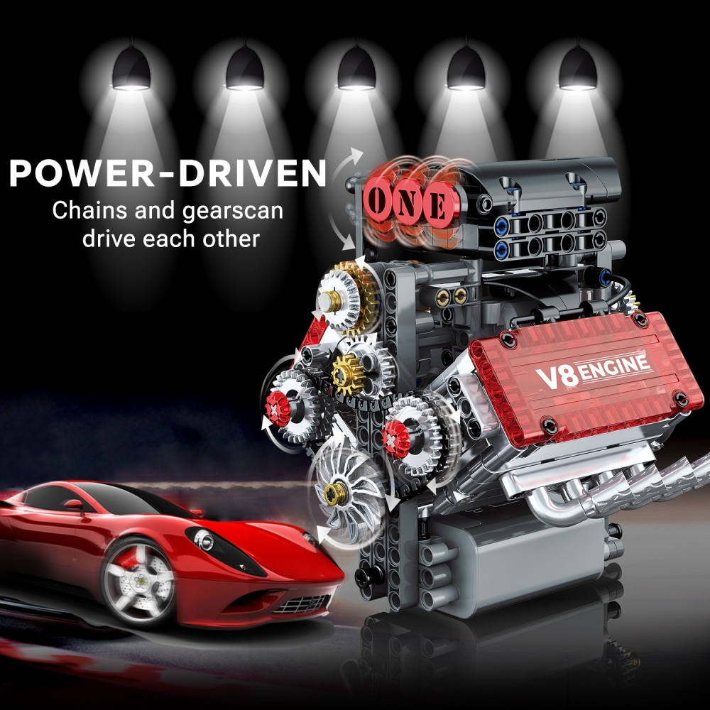478PCS Creative V8 Engine Mode - Model Kit V8 Engine のレビューと価格
