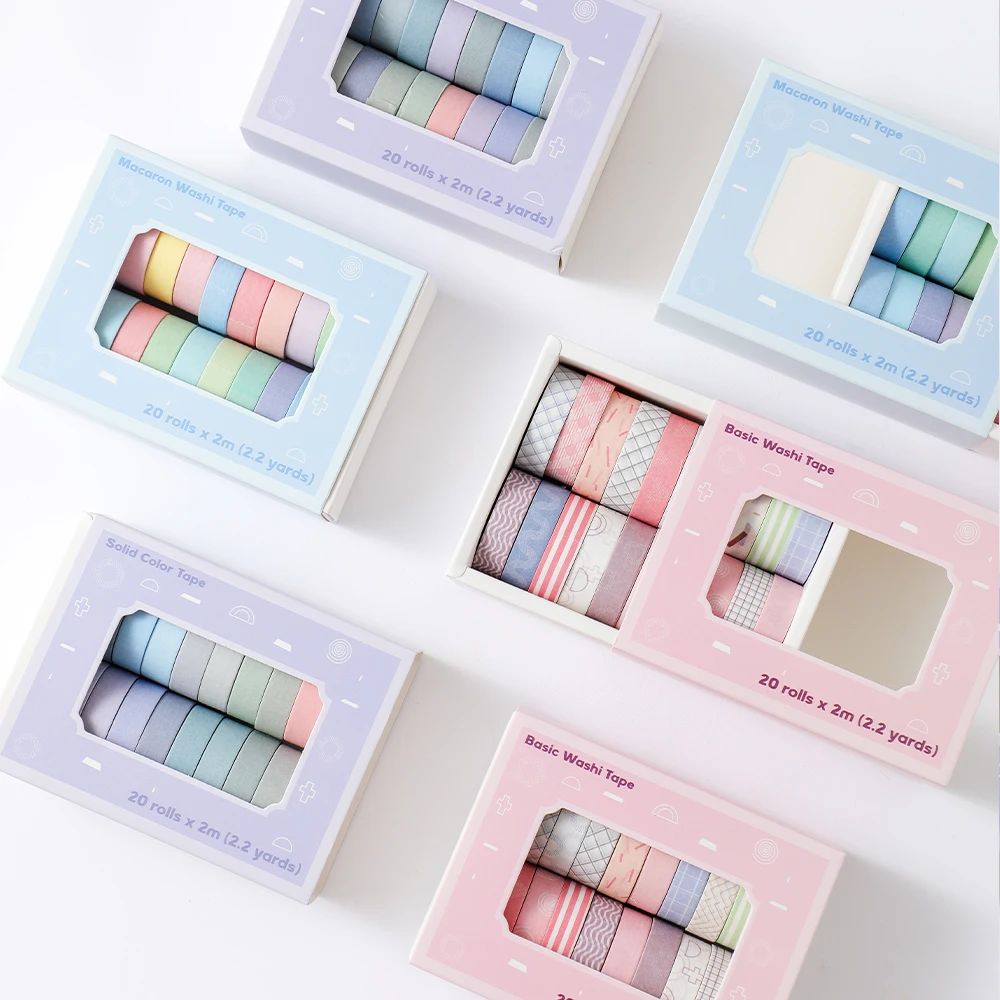 20 Rolls Colorful Slim Washi T - Masking Tape Thin のレビューと価格