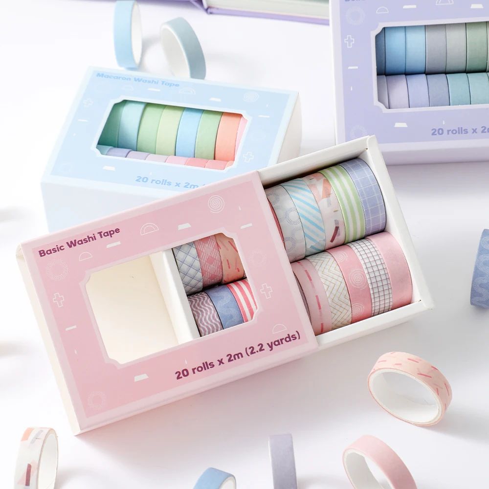 20 Rolls Colorful Slim Washi T - Masking Tape Thin のレビューと価格