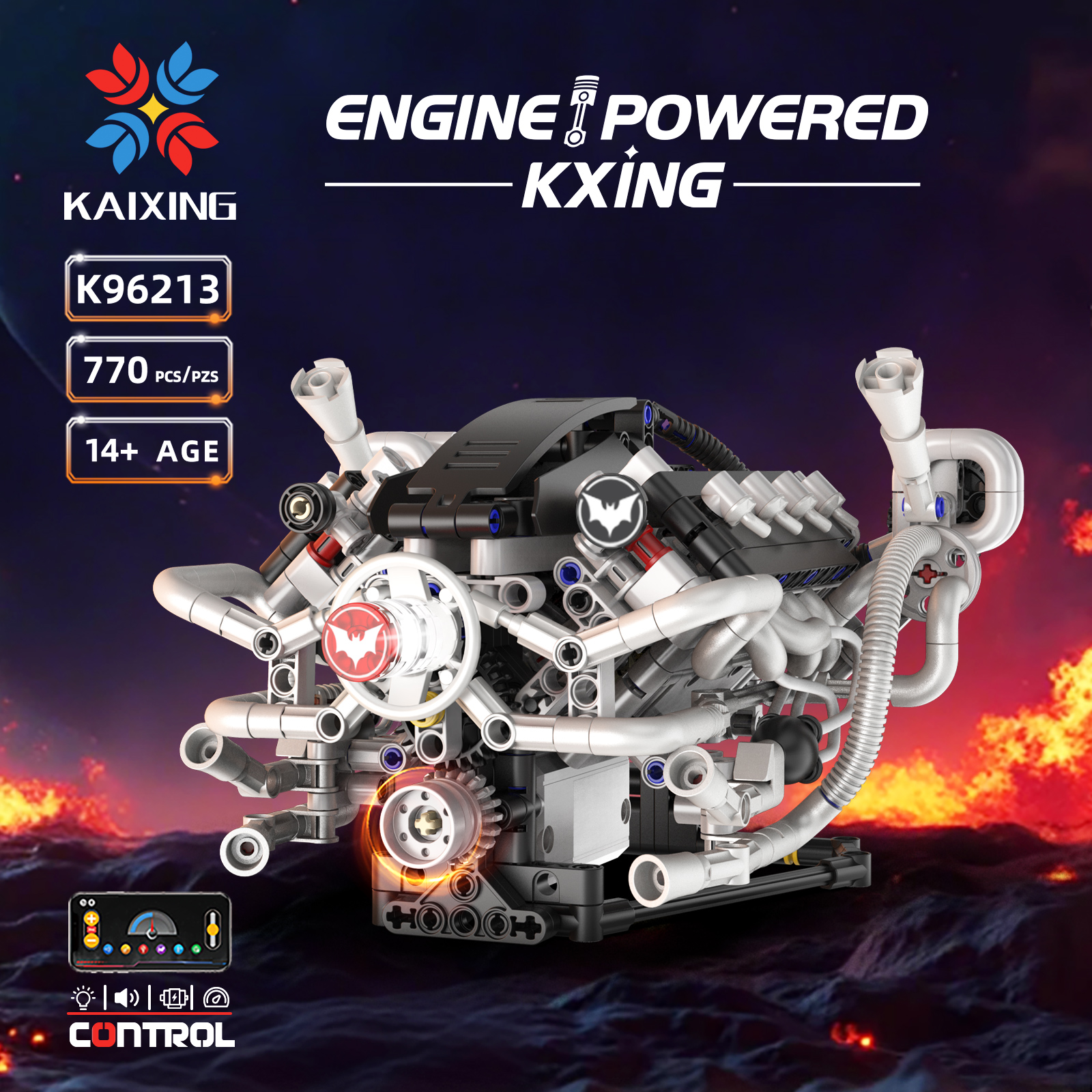 K96213 770pcs V8 Engine Model  - Model Kit V8 Engine のレビューと価格