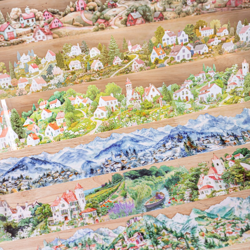 6 Rolls 6Cm×200Cm Village Them - Masking Tape Thin のレビューと価格